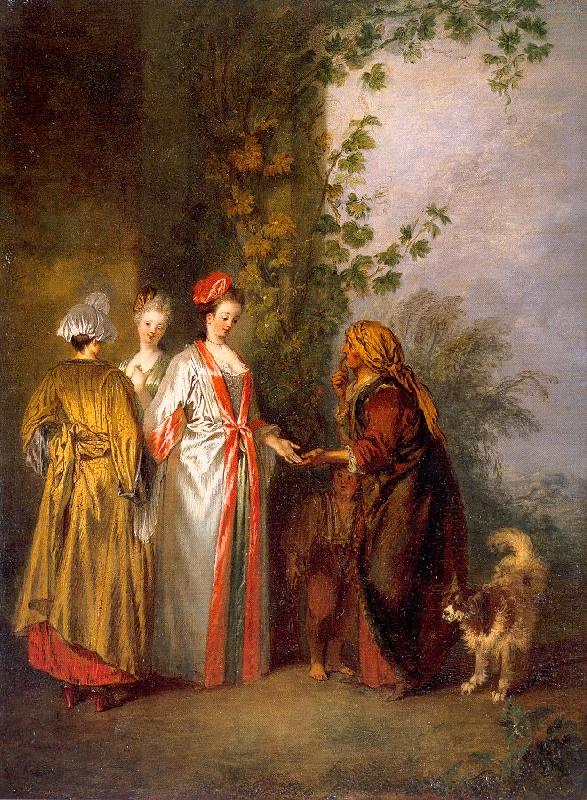 WATTEAU, Antoine The Fortune Tellers oil painting image